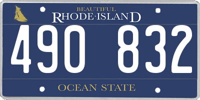 RI license plate 490832
