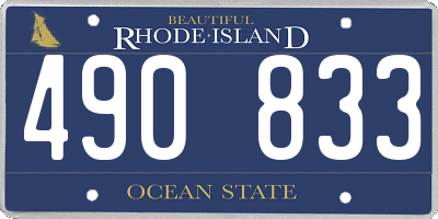 RI license plate 490833