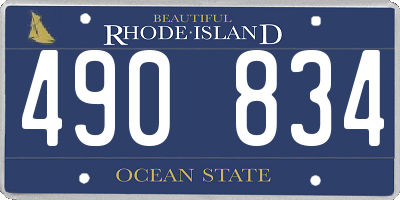 RI license plate 490834