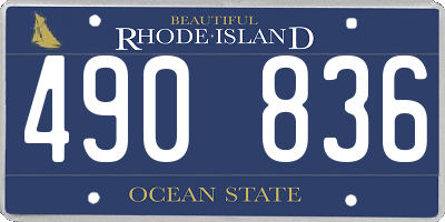 RI license plate 490836