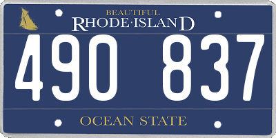 RI license plate 490837