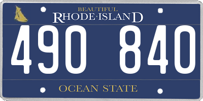 RI license plate 490840