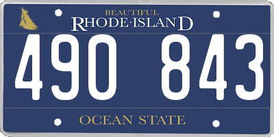 RI license plate 490843