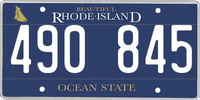 RI license plate 490845
