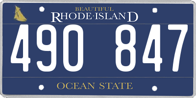 RI license plate 490847