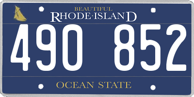 RI license plate 490852
