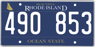 RI license plate 490853