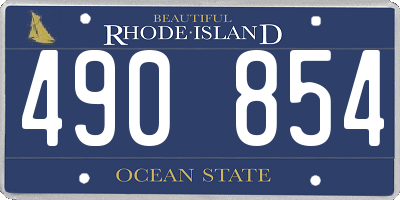 RI license plate 490854