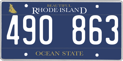 RI license plate 490863