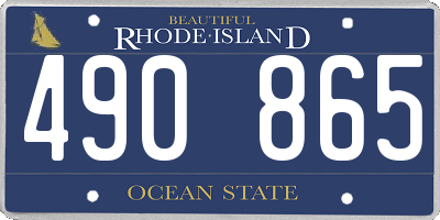 RI license plate 490865