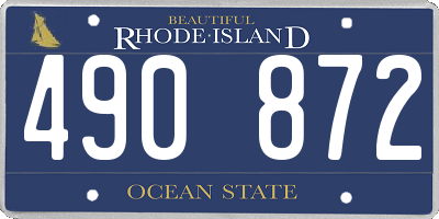 RI license plate 490872