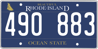 RI license plate 490883