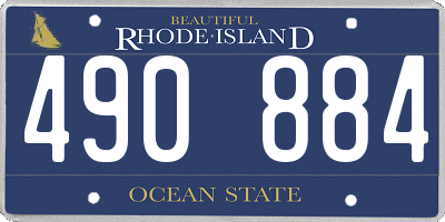 RI license plate 490884