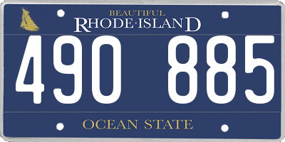 RI license plate 490885