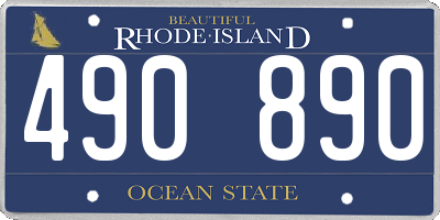 RI license plate 490890