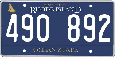 RI license plate 490892