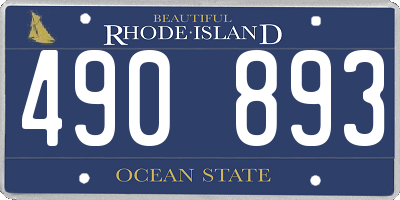 RI license plate 490893