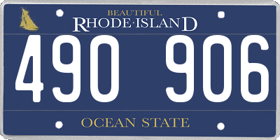 RI license plate 490906