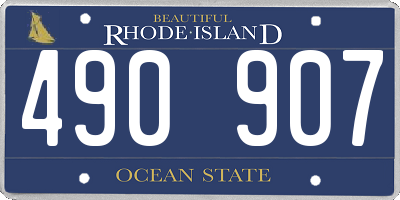 RI license plate 490907