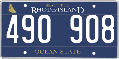 RI license plate 490908