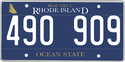 RI license plate 490909