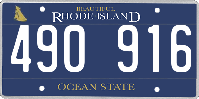 RI license plate 490916