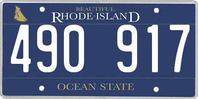 RI license plate 490917