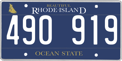 RI license plate 490919