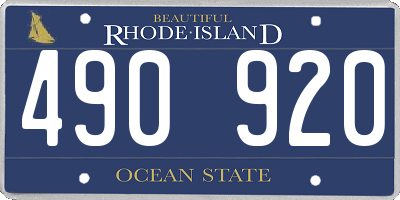 RI license plate 490920
