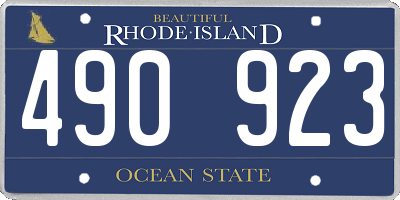 RI license plate 490923