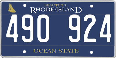 RI license plate 490924