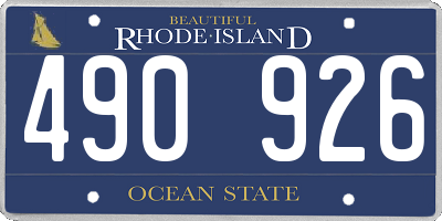 RI license plate 490926