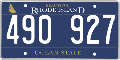 RI license plate 490927