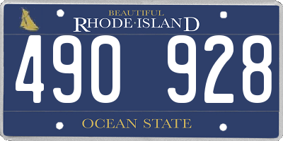 RI license plate 490928