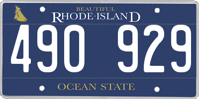 RI license plate 490929
