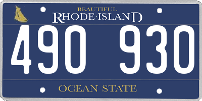 RI license plate 490930