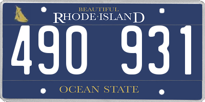 RI license plate 490931