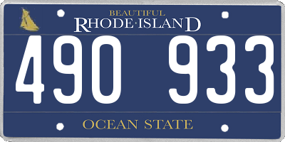RI license plate 490933