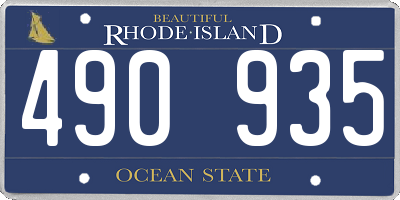 RI license plate 490935