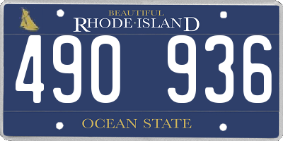 RI license plate 490936