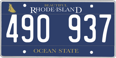 RI license plate 490937
