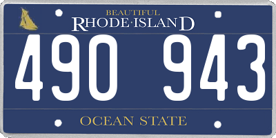 RI license plate 490943