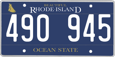RI license plate 490945
