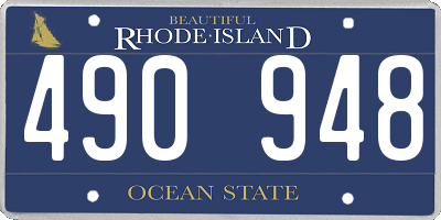 RI license plate 490948