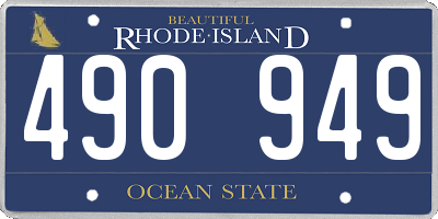 RI license plate 490949