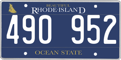 RI license plate 490952