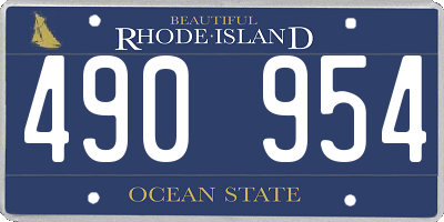 RI license plate 490954