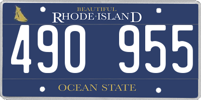 RI license plate 490955