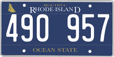 RI license plate 490957