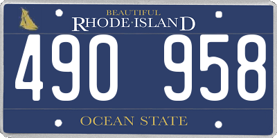 RI license plate 490958